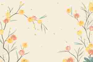 Free vector watercolor asian flowers illustration