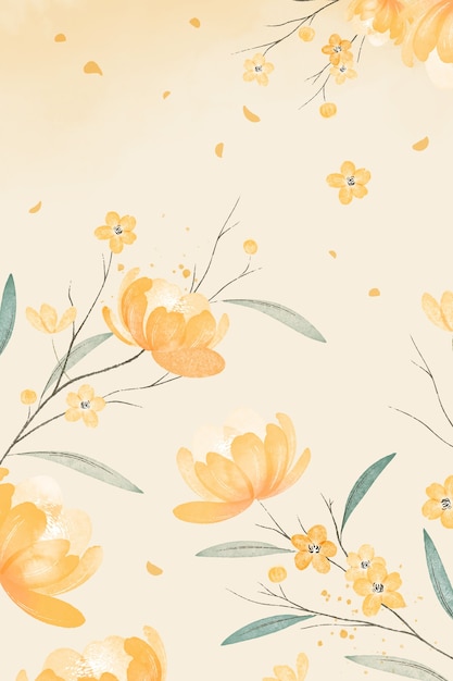 Free vector watercolor asian flowers illustration