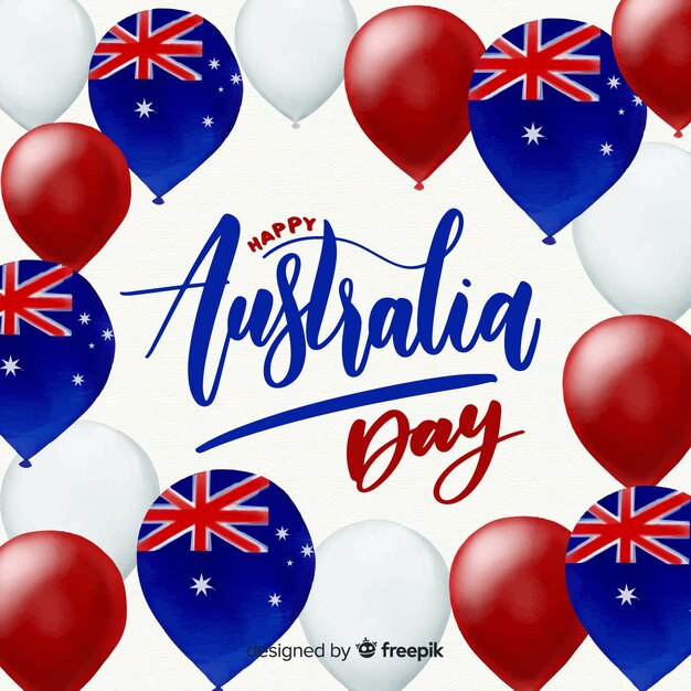 Watercolor australia day background