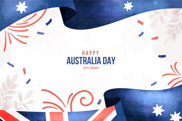 Free vector watercolor australia day background