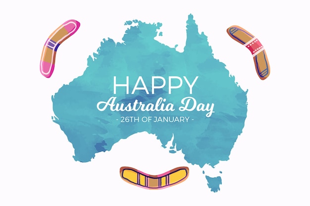 Free vector watercolor australia day