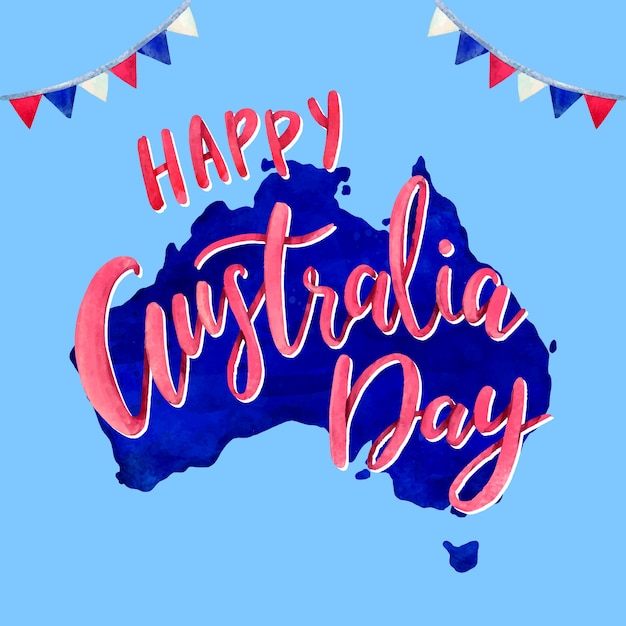 Watercolor australia day