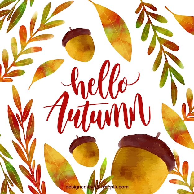 Watercolor autumn background