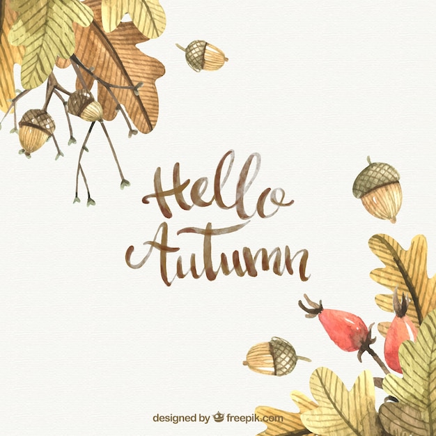 Free vector watercolor autumn background