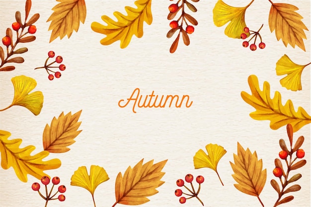 Watercolor autumn background