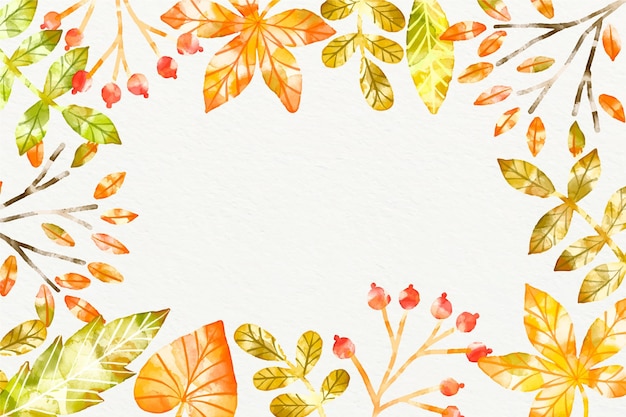 Free vector watercolor autumn background
