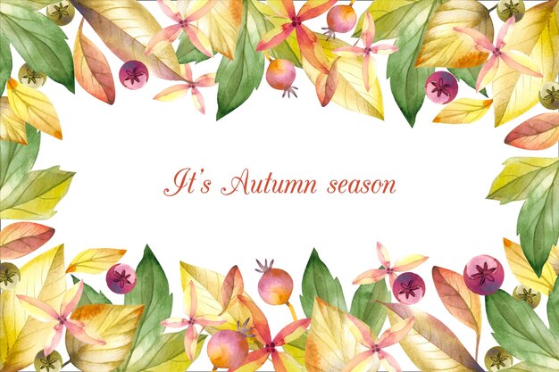 Watercolor autumn background