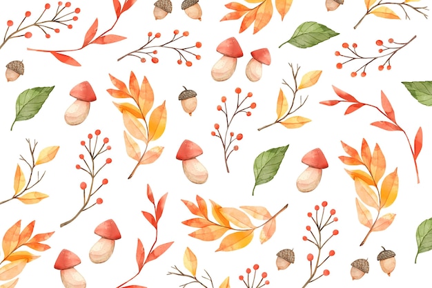 Free vector watercolor autumn background