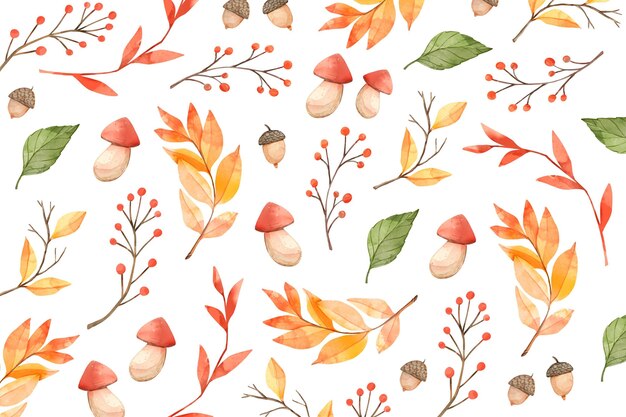 Watercolor autumn background