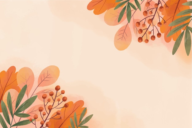 Free vector watercolor autumn background