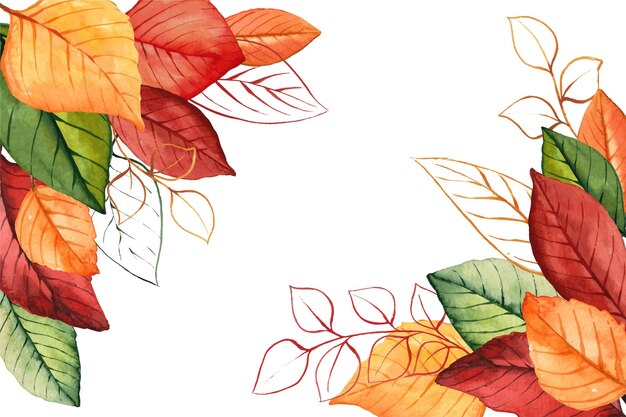 Watercolor autumn background