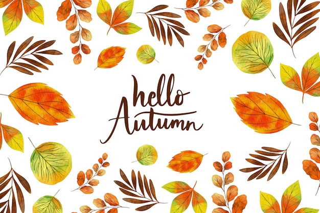 Watercolor autumn background