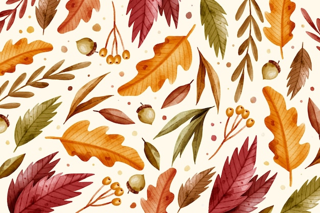 Watercolor autumn background