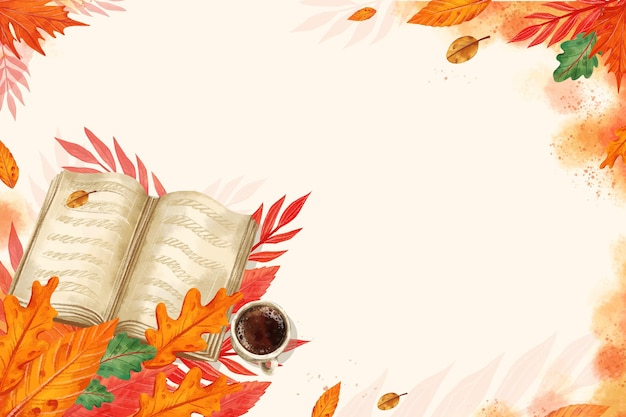 Watercolor autumn background