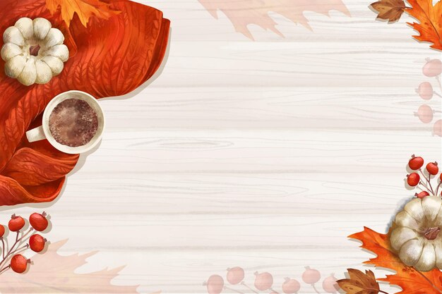 Watercolor autumn background