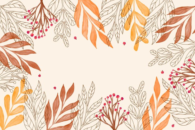 Watercolor autumn background