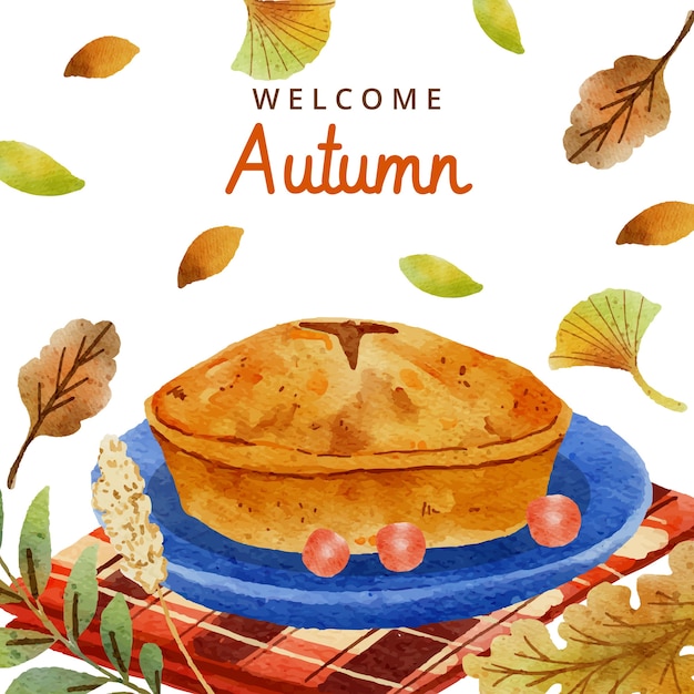 Free vector watercolor autumn celebration illustration