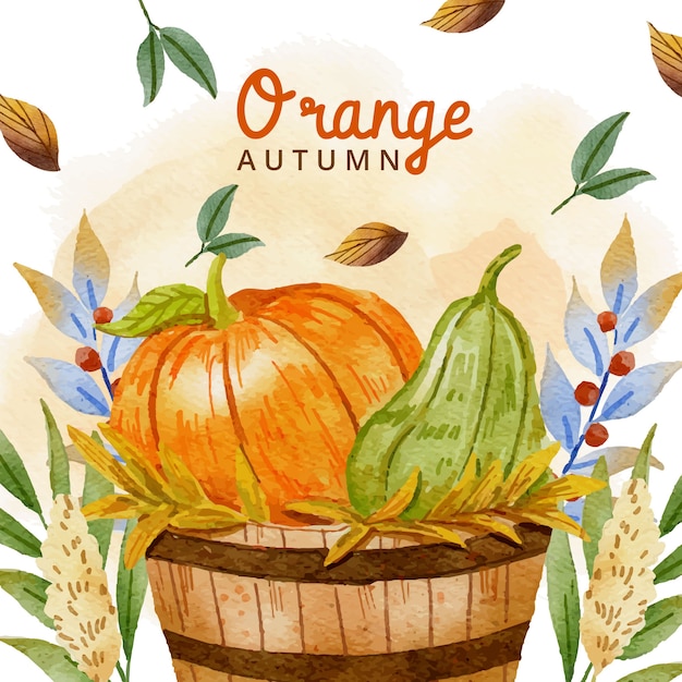 Watercolor autumn celebration illustration