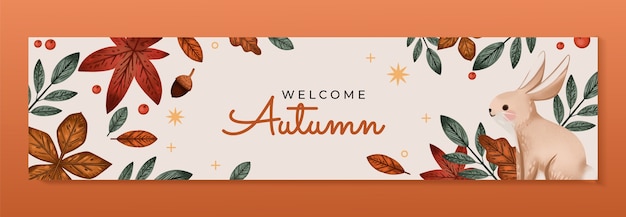 Free vector watercolor autumn celebration twitch banner