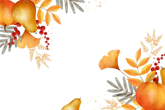 Free vector watercolor autumn harvest background
