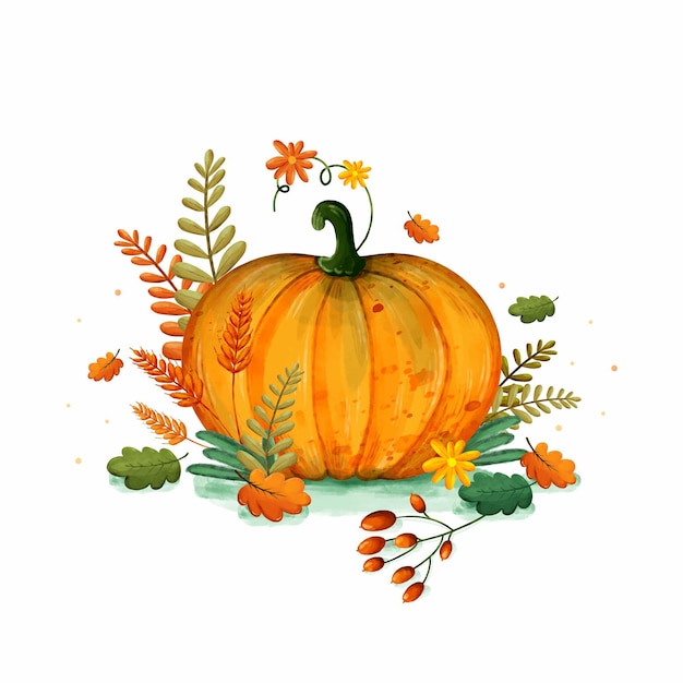 Watercolor autumn illustration