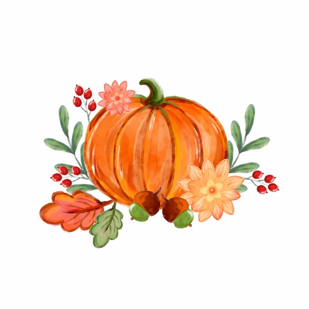 Watercolor autumn illustration