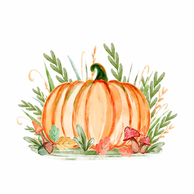 Watercolor autumn illustration