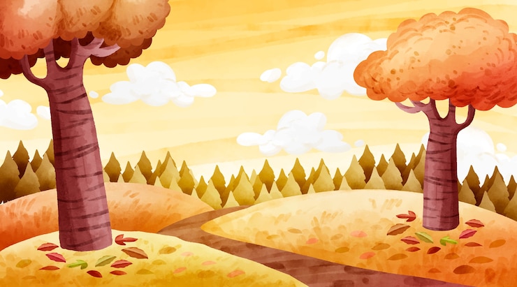 免費 Vector 水彩秋天的風景