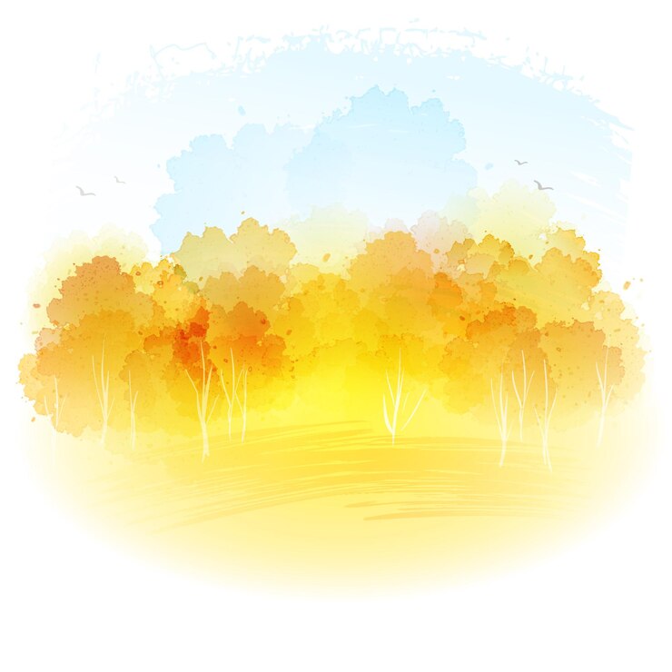 मुफ़्त वेक्टर watercolor autumn landscape.
