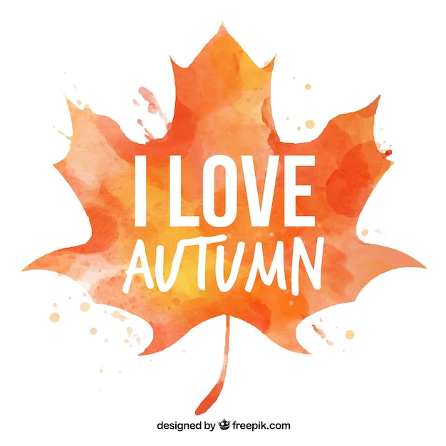 Free vector watercolor autumn leaf background