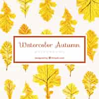 Free vector watercolor autumn leaves background