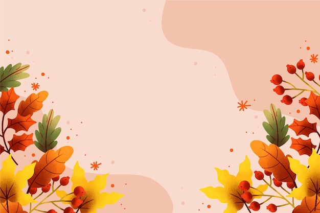 Watercolor autumn leaves background