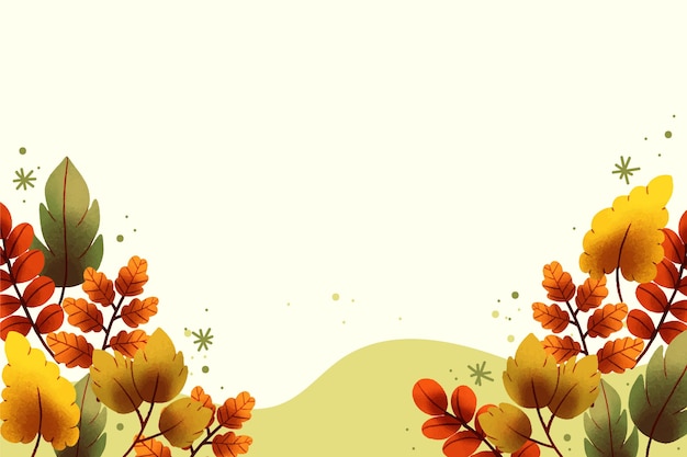 Free vector watercolor autumn leaves background