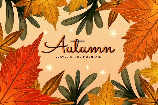 Watercolor autumn leaves background