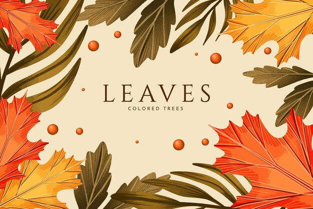 Watercolor autumn leaves background