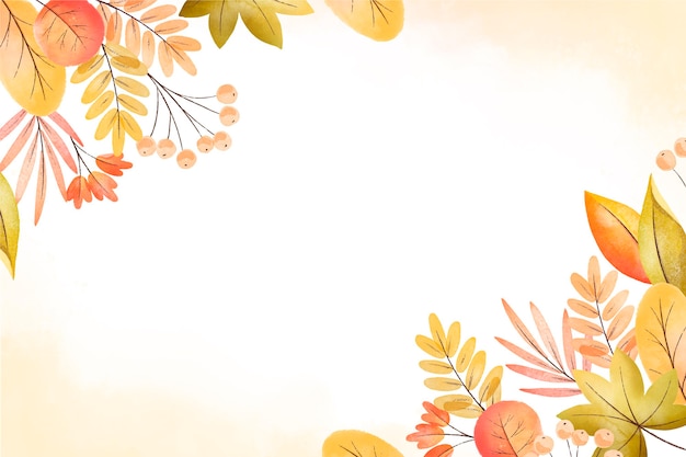 Free vector watercolor autumn leaves background