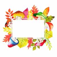 Free vector watercolor autumn leaves frame