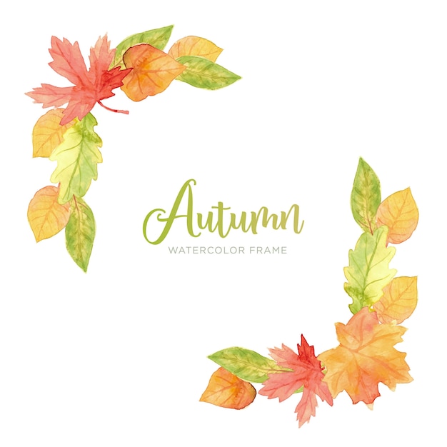 Free vector watercolor autumn leaves frame