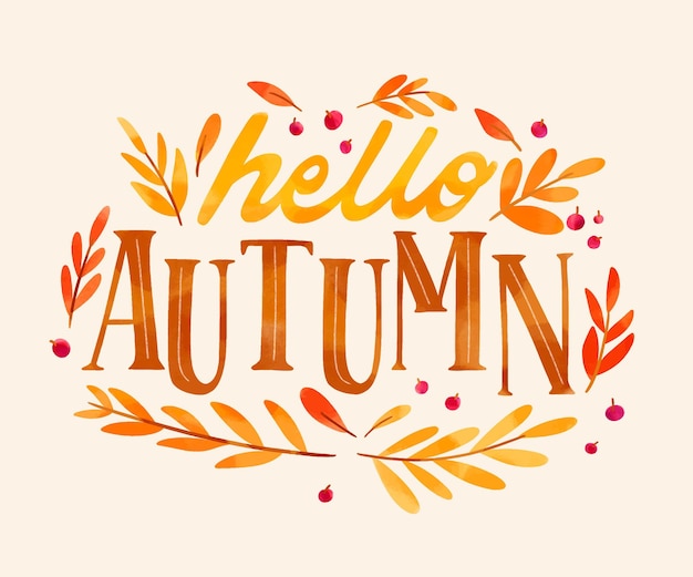 Watercolor autumn lettering