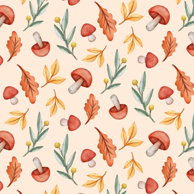 Watercolor autumn pattern design