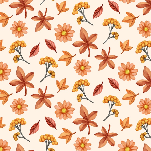 Watercolor autumn pattern design