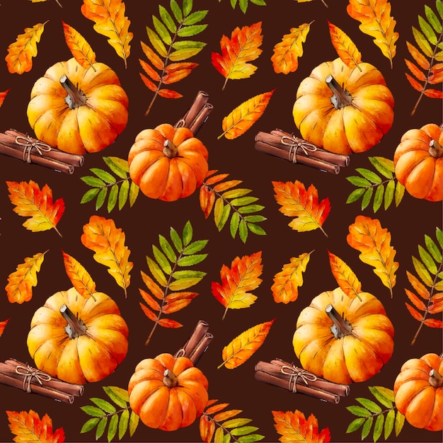 Watercolor autumn pattern design