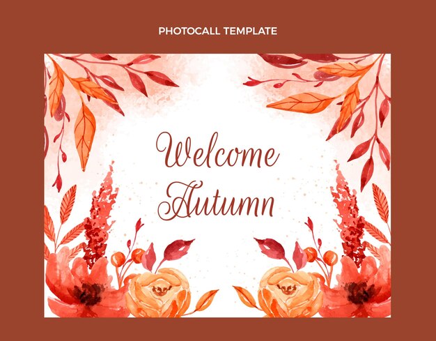 Watercolor autumn photocall template