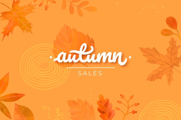 Free vector watercolor autumn sale background