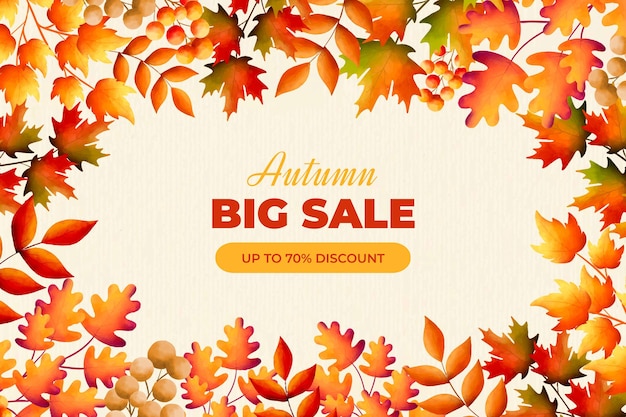 Watercolor autumn sale background