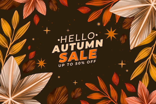 Watercolor autumn sale background