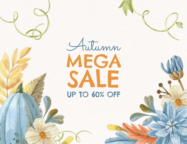 Free vector watercolor autumn sale background