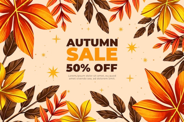 Free vector watercolor autumn sale background