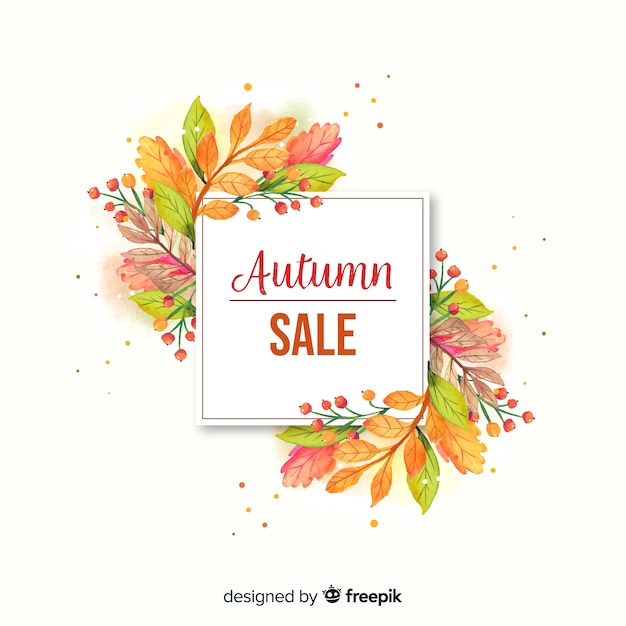Banner di vendita autunno dell'acquerello