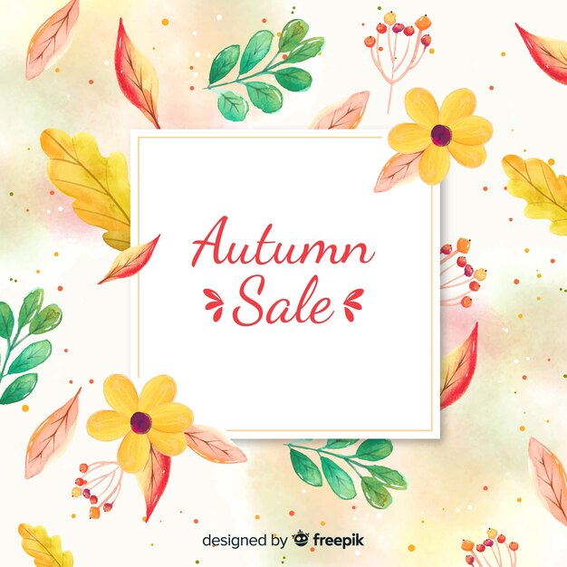 Watercolor autumn sale banner